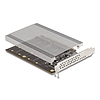 Delock PCI Express x16 kártya - 4 x belső NVMe M.2 Key M hűtőbordával - elágazás (H x Sz 145 x 111 mm)