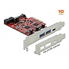 Delock PCI Express x4 Kártya - 1 x külső USB Type-C anya + 2 x külső A-típusú USB anya SuperSpeed U (90492)