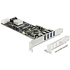 Delock PCI Express x4 Kártya > 4 x Külső USB 3.0 Quad Channel (89365)