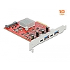 Delock PCI Express x4 kártya SuperSpeed USB 10 Gbps sebességgel, 2 x A-típusú USB-vel és 2 x USB Typ (89041)