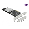 Delock PCI Express x8 Kártya - 2 x külső SuperSpeed USB 20 Gbps (USB 3.2 Gen 2x2) USB Type-C hüvely (89009)