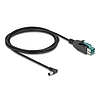 Delock PoweredUSB kábel apa 12 V - DC 5,5 x 2,5 mm apa ívelt 2 m