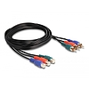 Delock RCA RGB bővítő kábel 3 db. apa - 3 db. anya, 1 m