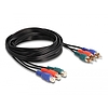 Delock RCA RGB bővítő kábel 3 db. apa - 3 db. anya, 3 m