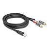 Delock RJ45 adapter kábel apa - 2 x RCA apa fekete, 2 m