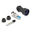 Delock RJ45 apa összeállítás Cat.6A átvezető csatolóval IP68 por és vízhatlan fekete