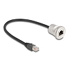 Delock RJ45 beépített anya kábelcsatlakozóval Cat.5e STP 30 cm, alumínium