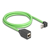 Delock RJ45 hálózat bővítő kábel Cat.6A apa felfelé néző csatlakozódugóval - anya SF/UTP alkalmas kábelvezető láncokhoz PUR (TPU) 1 m zöld