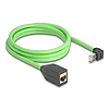 Delock RJ45 hálózat bővítő kábel Cat.6A apa felfelé néző csatlakozódugóval - anya SF/UTP alkalmas kábelvezető láncokhoz PUR (TPU) 2 m zöld