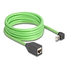 Delock RJ45 hálózat bővítő kábel Cat.6A apa felfelé néző csatlakozódugóval - anya SF/UTP alkalmas kábelvezető láncokhoz PUR (TPU) 5 m zöld