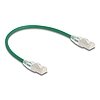 Delock RJ45 hálózati kábel Cable Cat.6A apa apa hajlított csatlakozóval U/FTP Slim 0,3 m, zöld