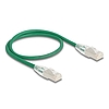 Delock RJ45 hálózati kábel Cable Cat.6A apa apa hajlított csatlakozóval U/FTP Slim 0,5 m, zöld