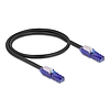 Delock RJ45 hálózati kábel Cat.6 UTP 180 -os hajlítással apák fekete színű 0,5 m