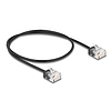 Delock RJ45 hálózati kábel Cat.6 UTP ultra vékony 0,5 m, fekete