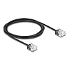 Delock RJ45 hálózati kábel Cat.6 UTP ultra vékony 2 m, fekete