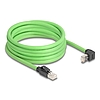 Delock RJ45 hálózati kábel Cat.6A apa - apa felfelé néző csatlakozódugóval SF/UTP alkalmas kábelvezető láncokhoz PUR (TPU) 5 m zöld