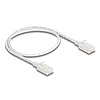 Delock RJ45 hálózati kábel Cat.6A apa apa robosztus csatlakozóval ipari felhasználásra U/UTP Slim 0,5 m, fehér