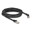 Delock RJ45 hálózati kábel Cat.6A S/FTP 45 -ben jobbra hajlított apa egyenes apa 5 m fekete