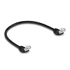 Delock RJ45 hálózati kábel Cat.6A S/FTP 45 fokban felfelé hajló 0,5 m fekete
