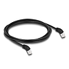 Delock RJ45 hálózati kábel Cat.6A S/FTP 45 fokban felfelé hajló 2 m fekete