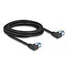 Delock RJ45 hálózati kábel Cat.6A S/FTP balra hajló 3 m fekete