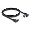 Delock RJ45 hálózati kábel Cat.6A S/FTP jobb / bal, hajlított, 1 m, fekete színű