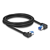 Delock RJ45 hálózati kábel Cat.6A S/FTP jobb / bal, hajlított, 2 m, fekete színű