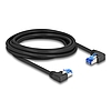 Delock RJ45 hálózati kábel Cat.6A S/FTP jobb / bal, hajlított, 3 m, fekete színű