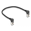 Delock RJ45 hálózati kábel Cat.6A S/FTP vékony 90 fokban felfelé / felfelé hajló 0,25 m fekete