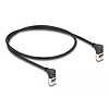 Delock RJ45 hálózati kábel Cat.6A S/FTP vékony 90 fokban felfelé / felfelé hajló 0,5 m fekete