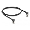 Delock RJ45 hálózati kábel Cat.6A S/FTP vékony 90 fokban felfelé / felfelé hajló 1 m fekete