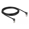 Delock RJ45 hálózati kábel Cat.6A S/FTP vékony 90 fokban felfelé / felfelé hajló 3 m fekete