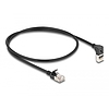 Delock RJ45 hálózati kábel Cat.6A S/FTP vékony 90 fokban felfelé hajló / egyenes 0,5 m fekete