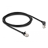 Delock RJ45 hálózati kábel Cat.6A S/FTP vékony 90 fokban felfelé hajló / egyenes 2 m fekete