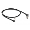 Delock RJ45 hálózati kábel Cat.6A S/FTP vékony 90 fokban felfelé / lefelé hajló 0,5 m fekete