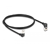 Delock RJ45 hálózati kábel Cat.6A S/FTP vékony 90 fokban felfelé / lefelé hajló 1 m fekete