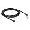 Delock RJ45 hálózati kábel Cat.6A S/FTP vékony 90 fokban felfelé / lefelé hajló 3 m fekete