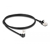 Delock RJ45 hálózati kábel Cat.6A S/FTP vékony 90 fokban lefelé hajló / egyenes 1 m fekete