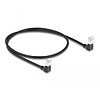 Delock RJ45 hálózati kábel Cat.6A S/FTP vékony 90 fokban lefelé / lefelé hajló 0,5 m fekete