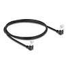 Delock RJ45 hálózati kábel Cat.6A S/FTP vékony 90 fokban lefelé / lefelé hajló 1 m fekete