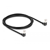 Delock RJ45 hálózati kábel Cat.6A S/FTP vékony 90 fokban lefelé / lefelé hajló 2 m fekete