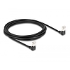 Delock RJ45 hálózati kábel Cat.6A S/FTP vékony 90 fokban lefelé / lefelé hajló 3 m fekete