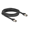 Delock RJ45 hálózati kábel Cat.6A U/FTP ultrahajlékony belső fém borítással 5 m, fekete