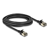 Delock RJ45 hálózati kábel Cat.8.1 F/FTP Slim Pro 3 m, fekete