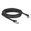 Delock RJ45 hálózati kábel Cat.8.1 S/FTP 45 -ben jobbra hajlított apa egyenes apa, akár 40 Gbps, 5 m, fekete