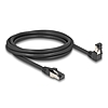 Delock RJ45 hálózati kábel Cat.8.1 S/FTP 90 fokban lefelé hajló / egyenes 2 m fekete