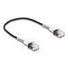 Delock RJ45 hálózati kábel dupla hajlítás védelemmel Cat.6A UTP Slim 0,3 m, fekete