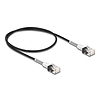 Delock RJ45 hálózati kábel dupla hajlítás védelemmel Cat.6A UTP Slim 0,5 m, fekete