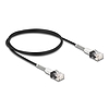 Delock RJ45 hálózati kábel dupla hajlítás védelemmel Cat.6A UTP Slim 1 m, fekete