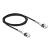 Delock RJ45 hálózati kábel dupla hajlítás védelemmel Cat.6A UTP Slim 2 m, fekete